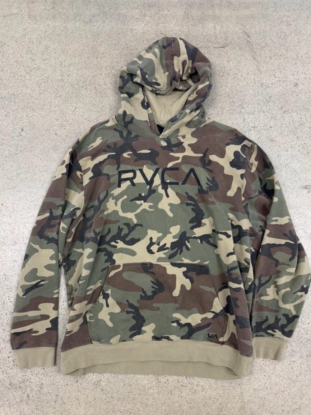 RVCA Camouflage Pullover Hoodie in Green & Brown